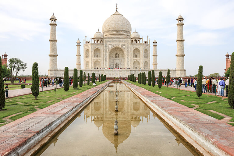 The Taj Mahal in India.
